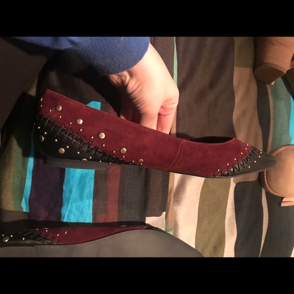 Rebecca Minkoff suede and leather flats with studs - Picture 3 of 4